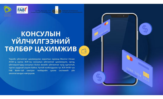 КОНСУЛЫН ҮЙЛЧИЛГЭЭНИЙ ТӨЛБӨР ЦАХИМЖИВ